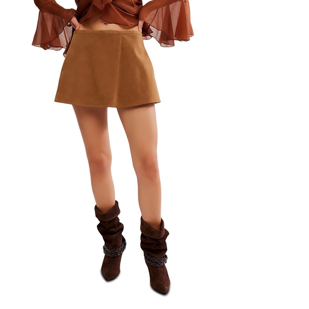 Free People Paradise found short suede skirt NWT XL